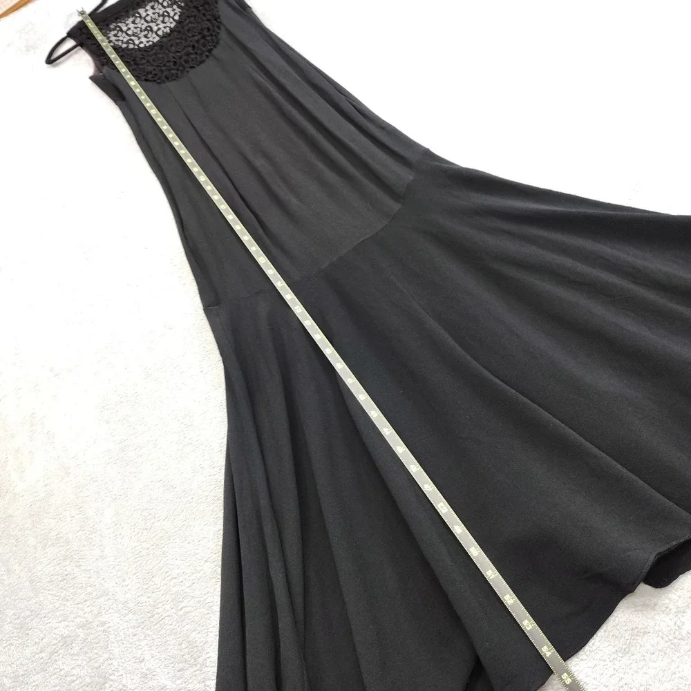 Jessica McClintock Dress Sleeveless Mermaid Babydoll Crochet Back Whimsigoth Y2k